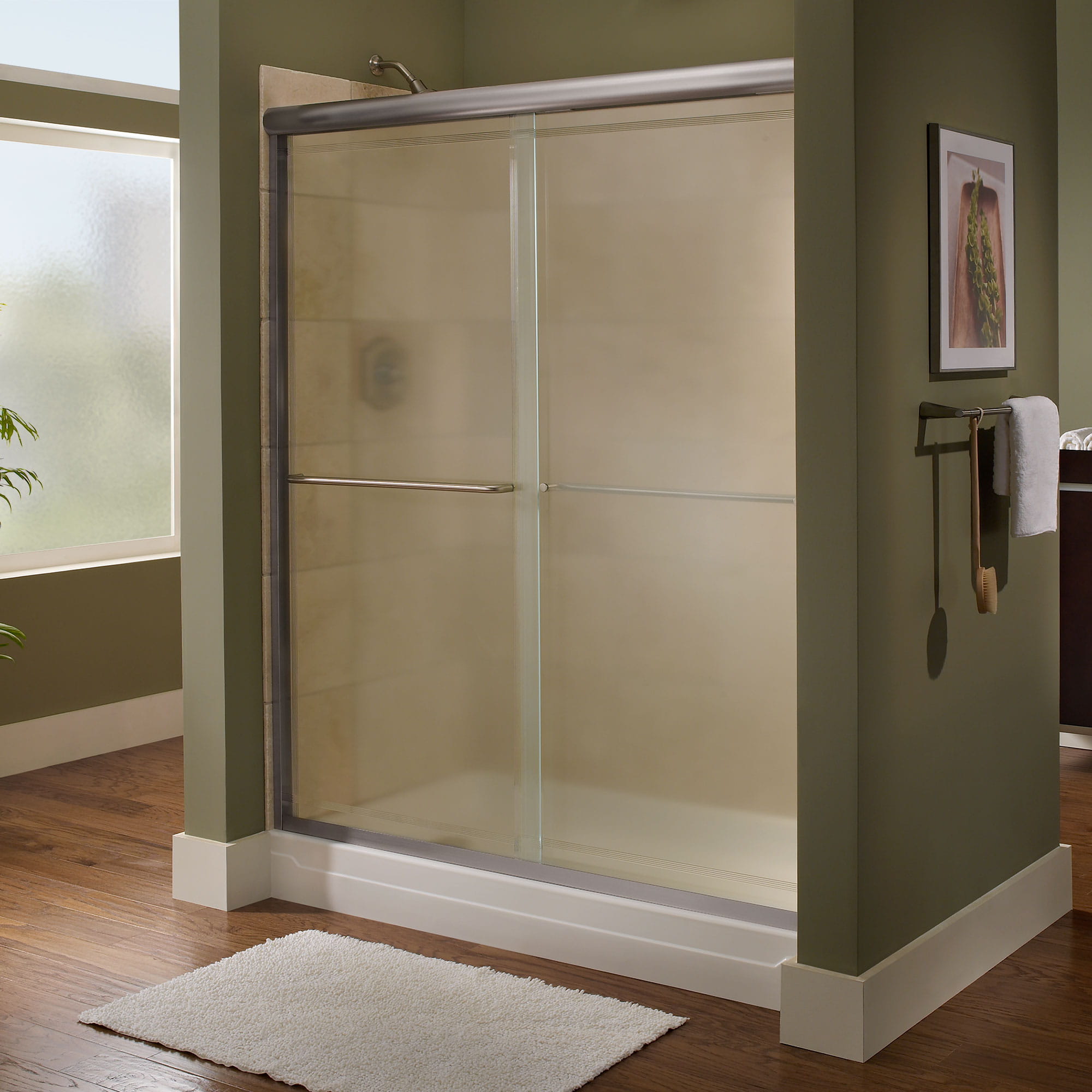Euro 70Inch Height SemiFrameless Sliding Shower Door